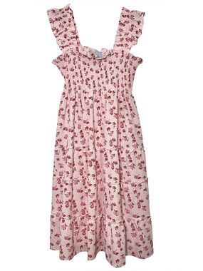 Hill House Home Ellie Nap Dress Pink Floral Smocked Tiered Midi XXL